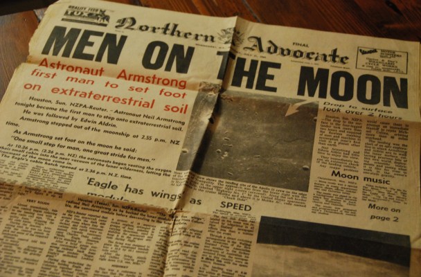 Front page on the day of the moon walk