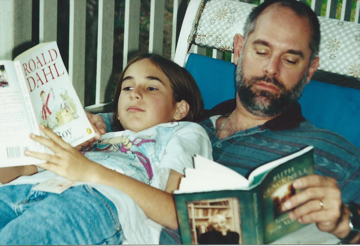 Father daughter reading