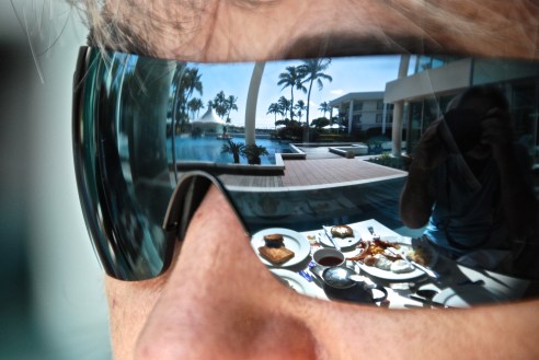 Reflecting on the end of breakfast at Sheraton Mirage...