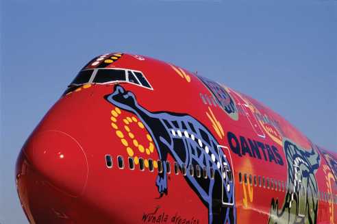 Wunala, one of the indigenous themed Qantas planes already flying.