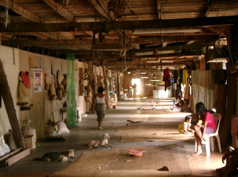 A traditional Iban longhouse in Sarawak, Borneo.