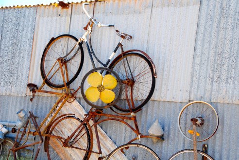 Bicycle art by John Dynon, Silverton, Outback New South Wales, Australia.